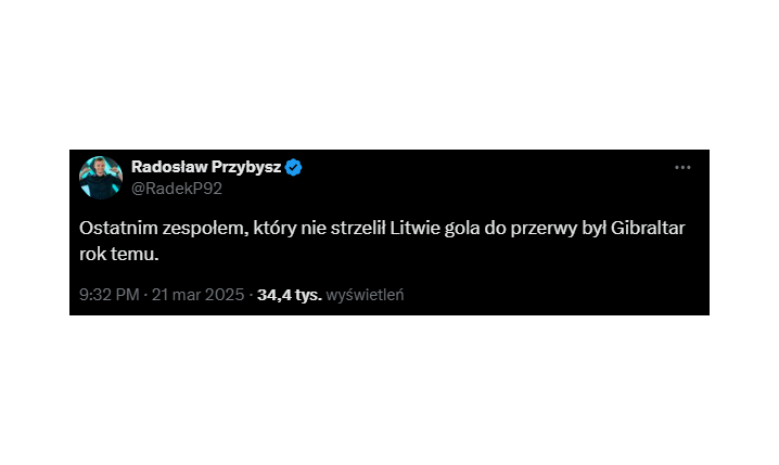 OSTATNIA REPREZENTACJA, która NIE STRZELIŁA Litwie gola do przerwy to... xD